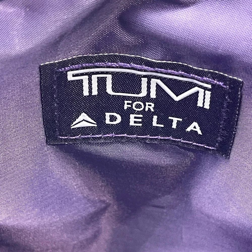 Tumi Delta Airlines Unisex Black Purple Amenity Pouch Travel Bag Toiletry Case